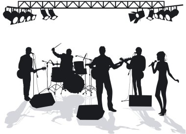 Band on stage clipart