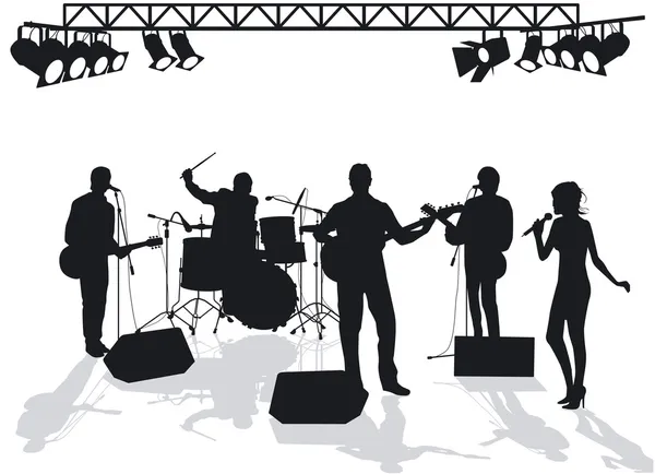 Band sur scène — Image vectorielle