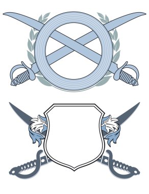 Emblem with swords clipart