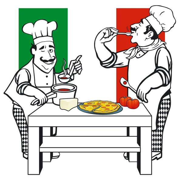 Twee Italiaanse koks — Stockvector