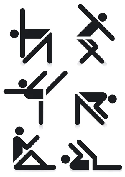 Гімнастика піктограм — стоковий вектор