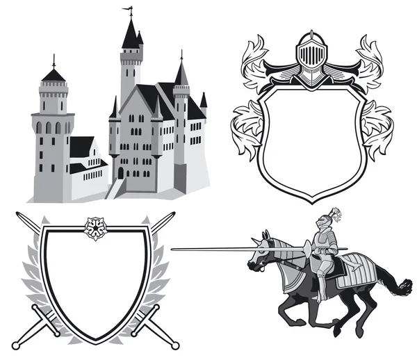 Knight and castle — Stock Vector