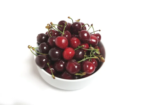 stock image Porcelain plate with cherries