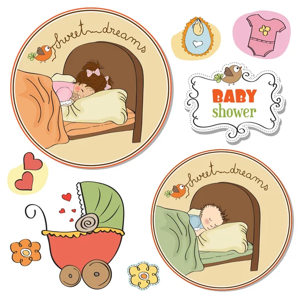 New baby items set on white background — Stock Photo, Image