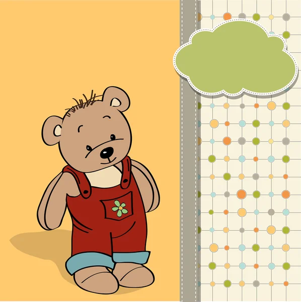 Cartão infantil personalizável com ursinho engraçado — Fotografia de Stock