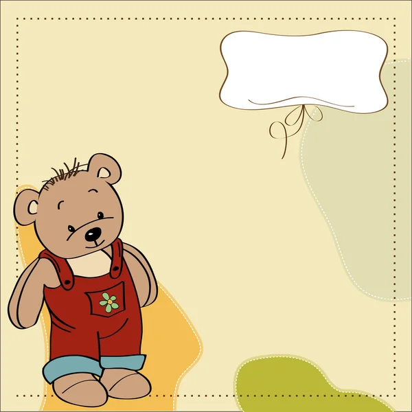 Carte enfant personnalisable avec ours en peluche drôle — Photo