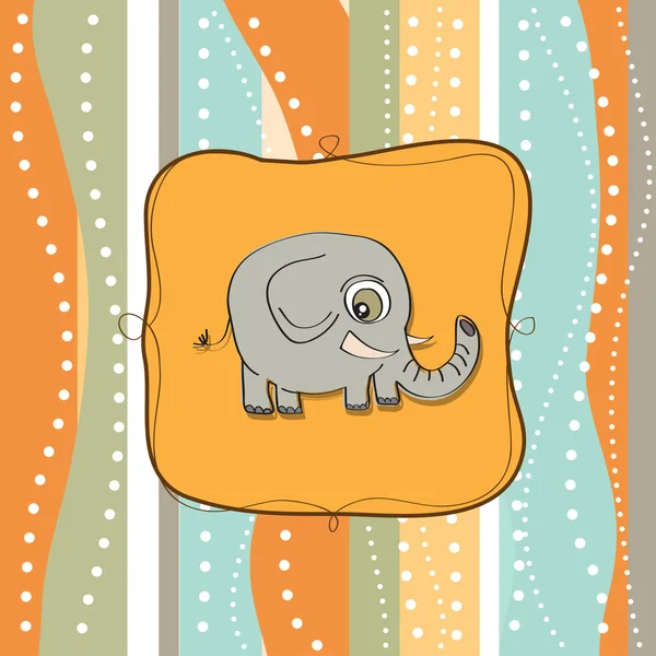 Childish greeting card with elephant — Stock Photo, Image