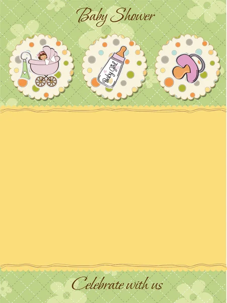 Aranyos baby shower kártya — Stock Fotó