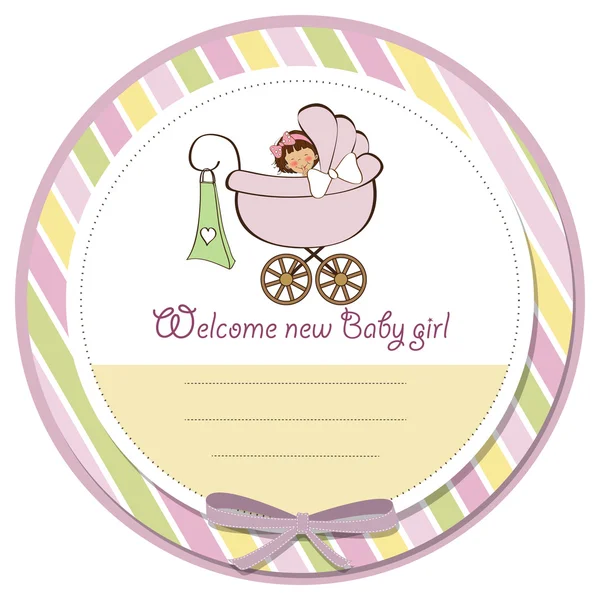 New baby girl announcement card — Stock Photo, Image