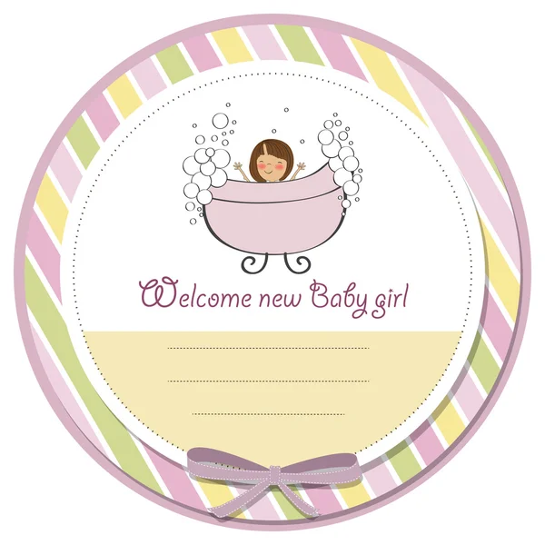 Romantikus baba lány zuhany kártya — Stock Fotó