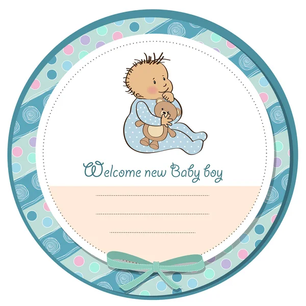 Baby announcement card with little boy — Stock Photo, Image
