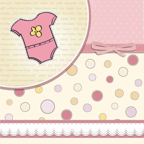 Novo bebê menina anúncio cartão — Fotografia de Stock