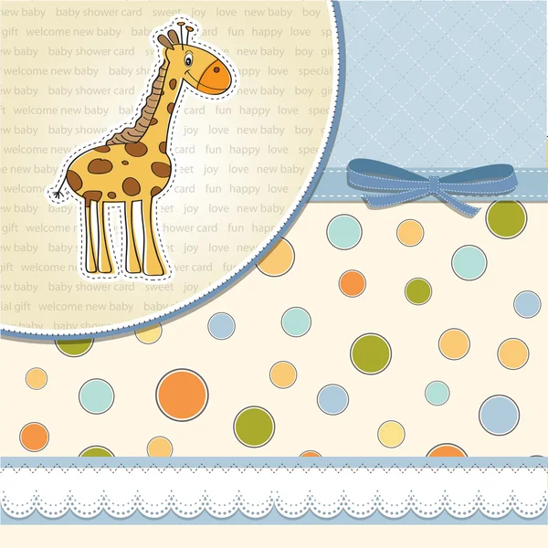 Nouvelle carte bébé avec girafe — Photo