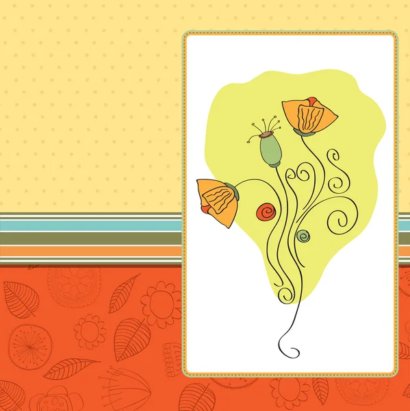 Carte de vœux avec fleur — Image vectorielle