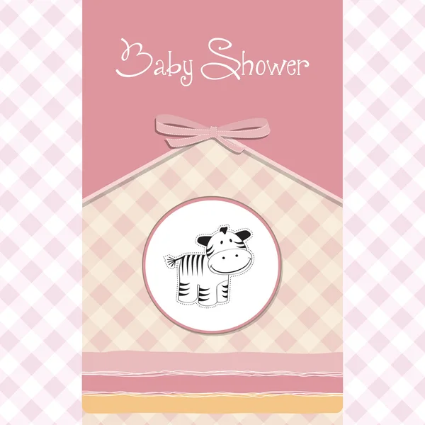 얼룩말이 들어 있는 귀여운 아기 샤워 카드 — 스톡 사진