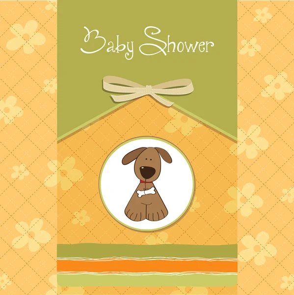 Gratulationskort med liten hund — Stockfoto