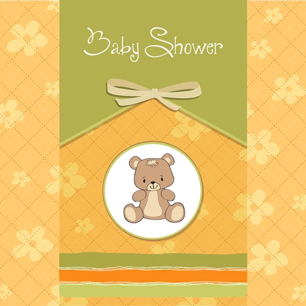 Baby shower card with teddy — Stock Photo, Image