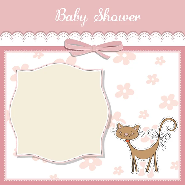 Nueva tarjeta de ducha para bebés con gato — Foto de Stock