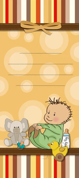 Engraçado bebê chuveiro cartoon cartão — Fotografia de Stock