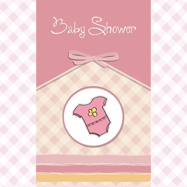 Nieuwe baby meisje aankondiging kaart — Stockvector
