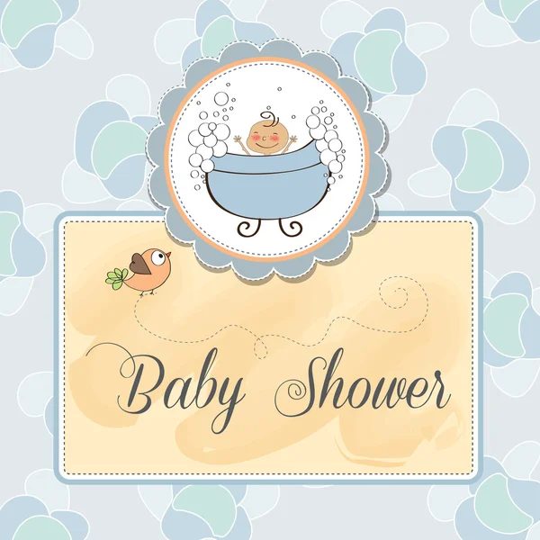 Tarjeta de ducha bebé niño — Foto de Stock