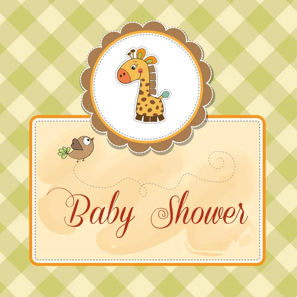 Új baba bejelentő kártya zsiráffal — Stock Fotó