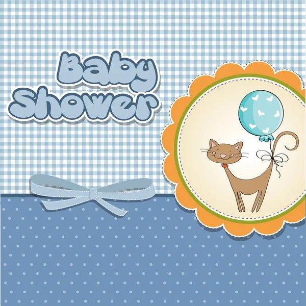 Neue Babyduschkarte mit Katze — Stockfoto
