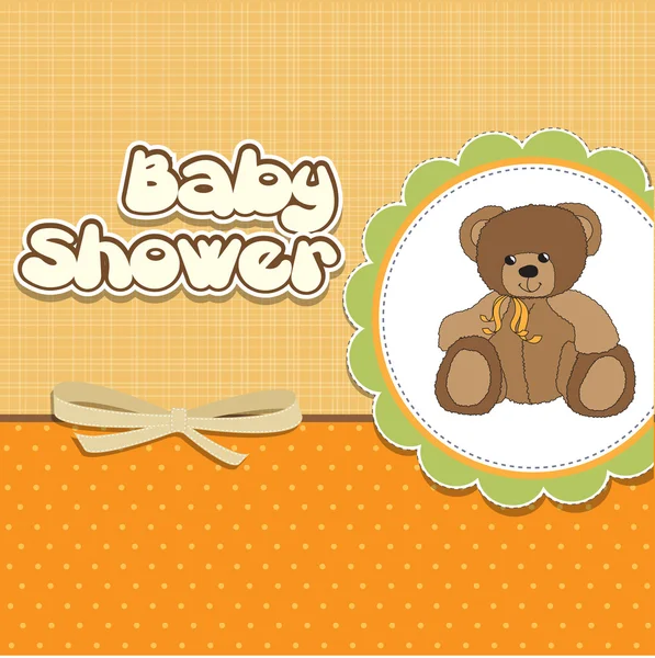 Baby douche kaart met teddy — Stockfoto