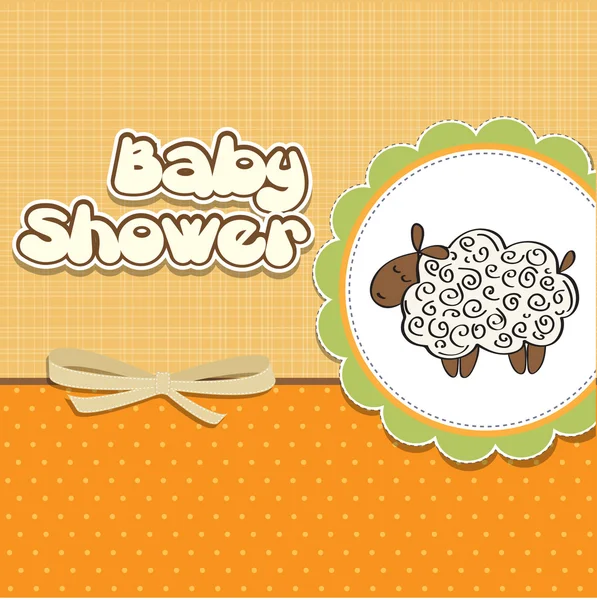 可愛い赤ちゃん用シャワーカードと羊 — ストック写真