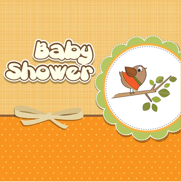 Welcome baby card with funny little bird — Stock Photo, Image