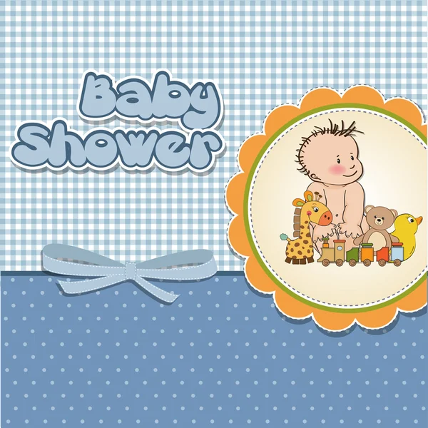 Bambino ragazzo doccia card — Foto Stock