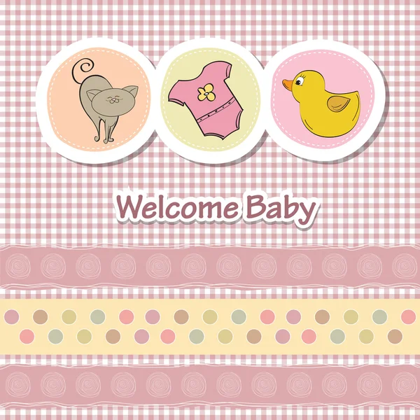 Cartão de banho de bebê com animais engraçados — Fotografia de Stock