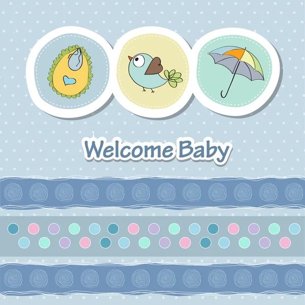 Baby shower card z zabawnymi zwierzętami — Zdjęcie stockowe