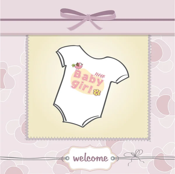 Bebê menina anúncio cartão — Fotografia de Stock