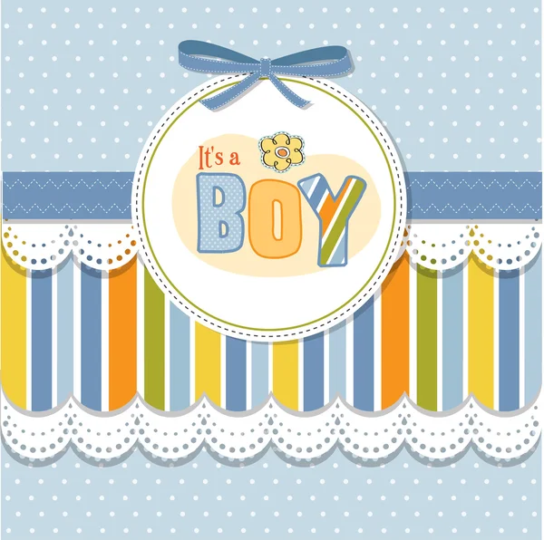 Baby pojke tillkännagivande kort — Stockfoto