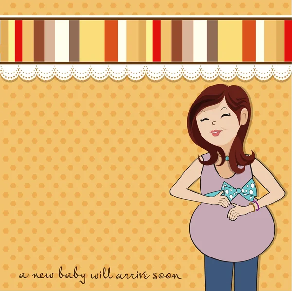 幸せな妊婦さんベビーシャワーカード — ストック写真