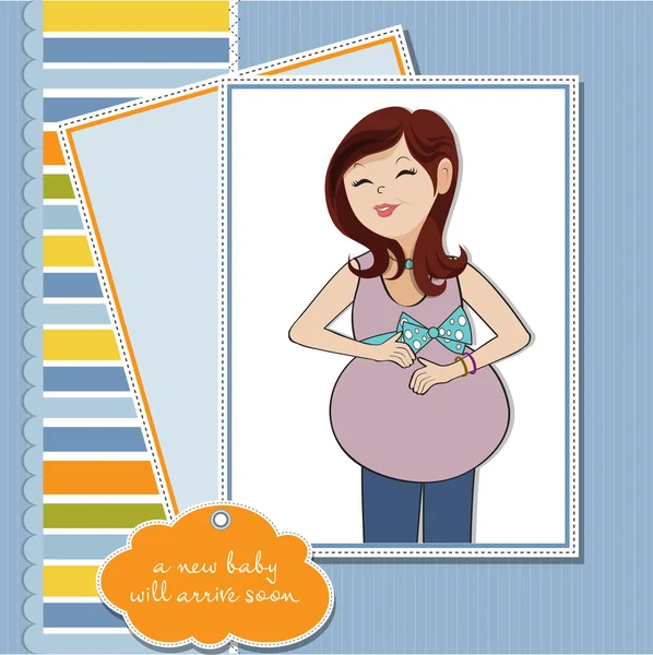 幸せな妊婦さんベビーシャワーカード — ストック写真