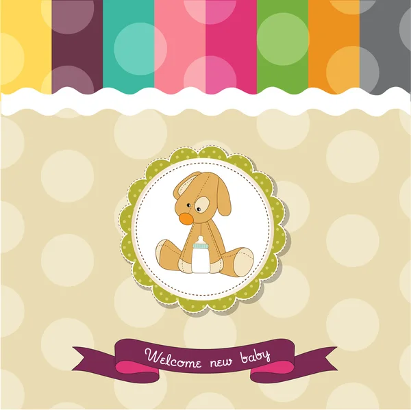 Baby shower card with puppy — Stock Photo, Image