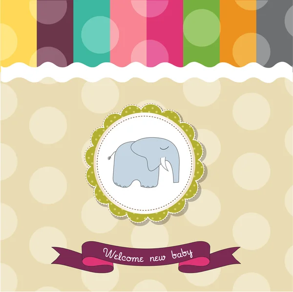 Μωρό ντους πρότυπο κάρτας με ελέφαντα — Φωτογραφία Αρχείου