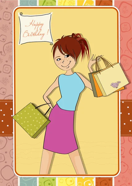Bella ragazza a fare shopping — Foto Stock