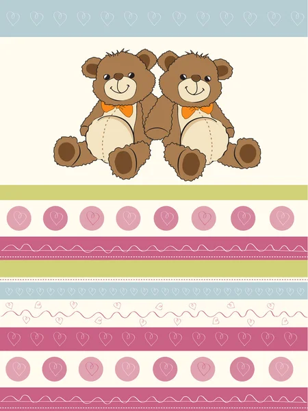 Cartão com um urso de pelúcia — Fotografia de Stock