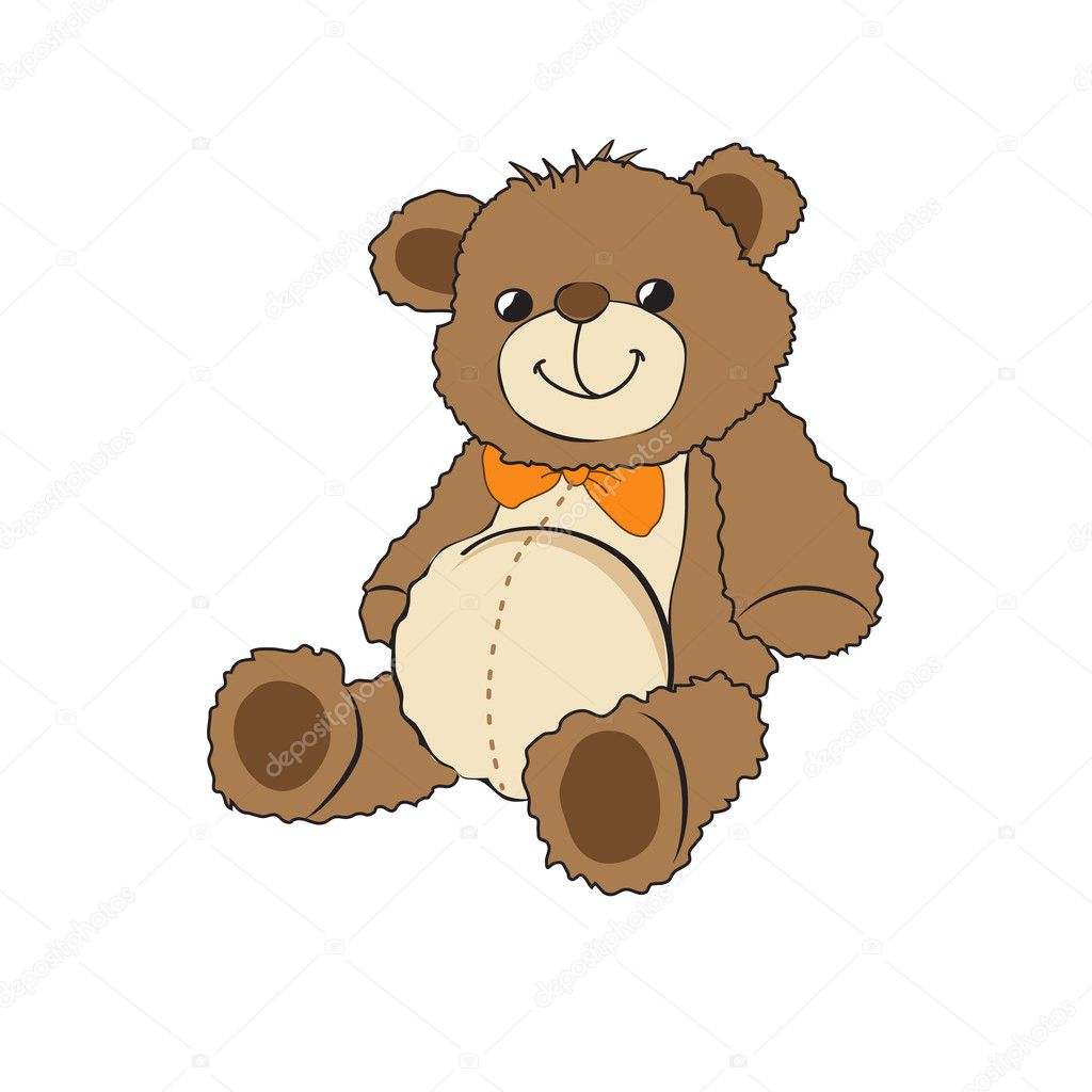 Cute teddy bear on white background — Stock Photo © ClaudiaBalasoiu ...