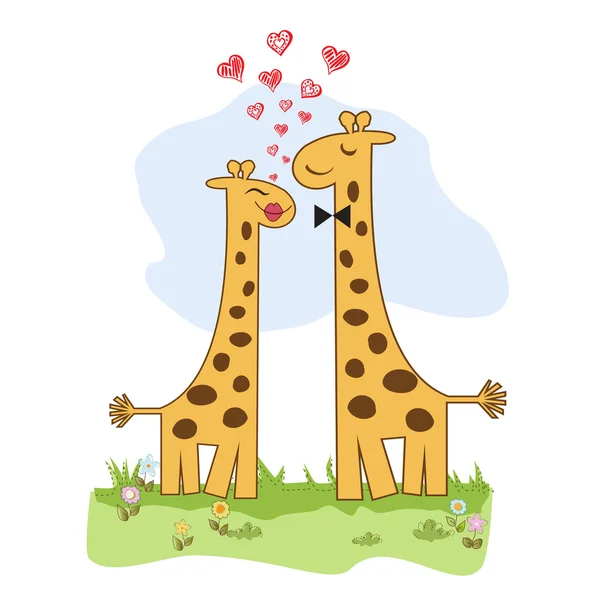 Funny żyrafa para zakochanych — Zdjęcie stockowe