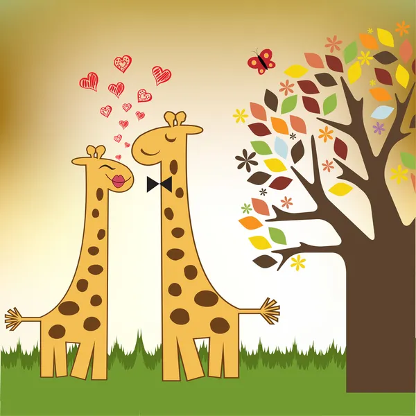 Funny giraff par i kärlek — Stockfoto