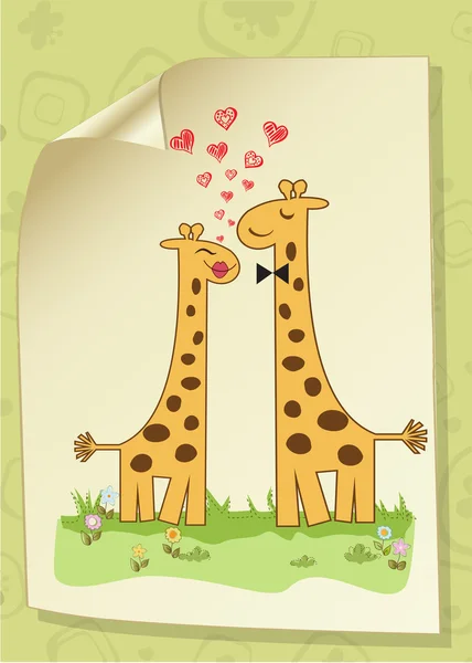 Divertida jirafa pareja en el amor — Foto de Stock