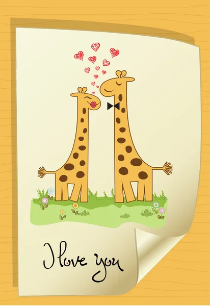 Drôle girafe couple dans l'amour — Photo