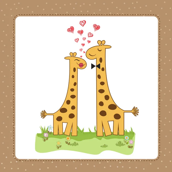 Komik zürafa iki aşk içinde — Stok fotoğraf