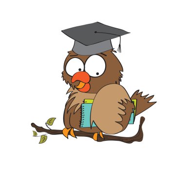 Owl Teacher on white clipart