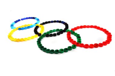 Olimpiyat Oyunları sembolünden renk plastik kapaklar