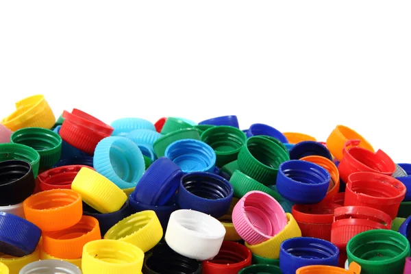 Cor tampas de plástico — Fotografia de Stock